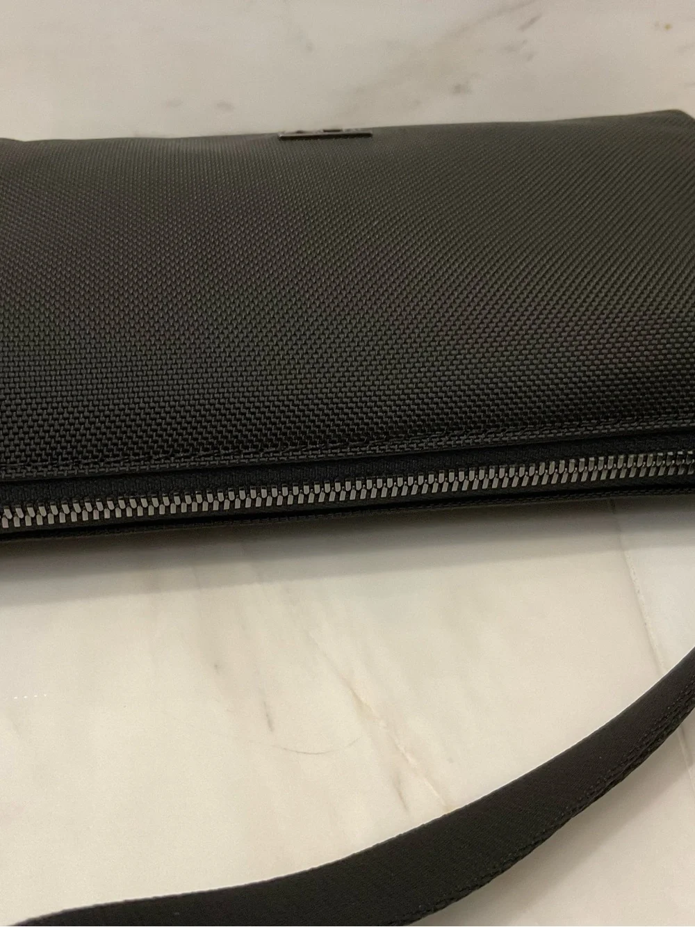 NEW TUMI 8.75” Ballistic Nylon Zippered Pouch with Strap Cosmetic Bag - BLACK